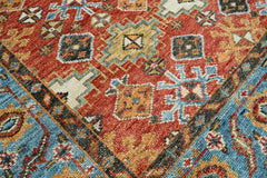 Multi Size Coral Blue Ivory Color Hand Knotted Oushak Wool Oriental Rug