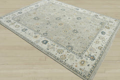 Multi Size Gray Beige Blue Color Hand Knotted Oushak Wool Traditional Oriental Rug
