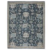 8x10 Slate, Gray, Beige Color Hand Knotted Oushak Wool Oriental Rug