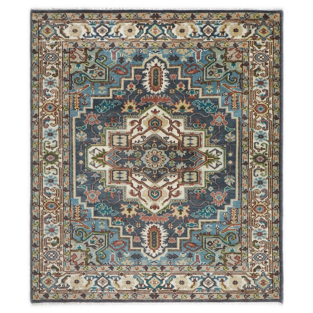 8x10 Teal
, Ivory, Peach
Color Hand Knotted Oushak Wool Traditional Oriental Rug