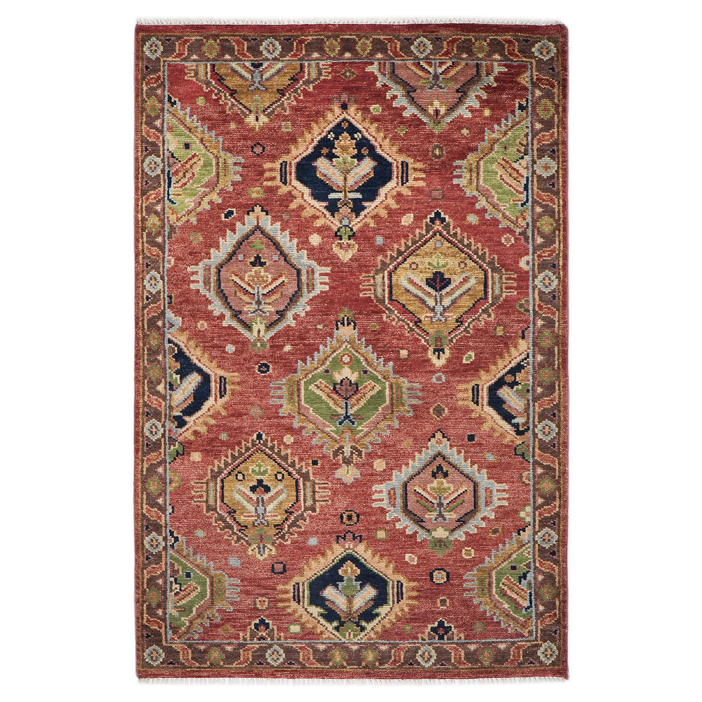 5x8 Rose, Gold, Lime Color Hand Knotted Oushak Wool Oriental Rug