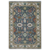 5x8 Slate, Ivory, Burnt Orange Go Color Hand Knotted Oushak Wool Oriental Rug