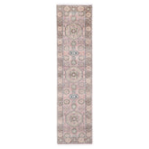2'6x10 Blush, Gray, Ivory Color Hand Knotted Oushak Wool Transitional Oriental Rug