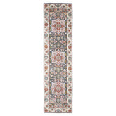 2'6x10 Gray, Slate, Ivory Color Hand Knotted Oushak Wool Transitional Oriental Rug