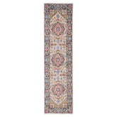 2'6x10 Beige, Slate, Gold Color Hand Knotted Oushak Wool Traditional Oriental Rug