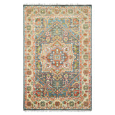 Knotted Rug Gray Slate Hand Knotted 4'11''x8'1'' Oushak Traditional Wool Oriental Area Rug