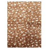 6x9 Brown, Aqua, Color Hand Knotted 100% Wool Transitional Oriental Rug