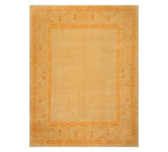 9x12 Beige, Peach, Gold Color Hand Knotted 100% Wool Traditional Oriental Rug
