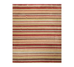8x10 Rust, Tan, Lime Color Hand Knotted 100% Wool Modern Oriental Rug