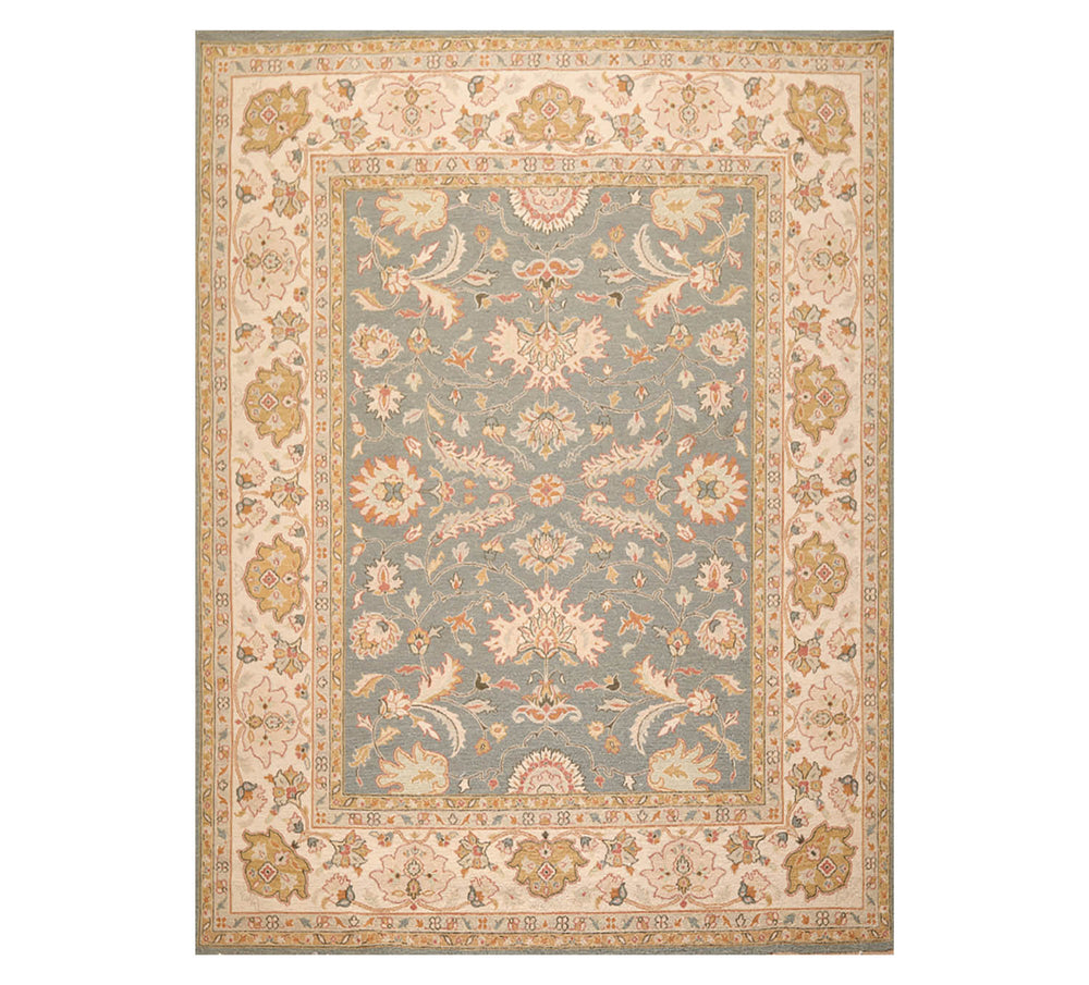 8x10 Slate, Beige, Taupe Color Hand Knotted Kashan 100% Wool Traditional Oriental Rug