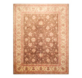 8x10 Brown, Beige, Coral Color Hand Knotted Peshawar 100% Wool Traditional Oriental Rug
