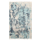 3x5 Beige, Gray, Aqua Color Hand Knotted 100% Wool Modern Oriental Rug