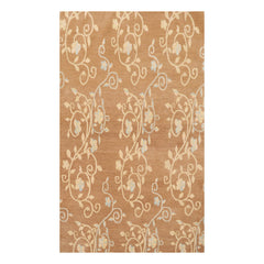 4x6 Caramel, Beige, Aqua Color Hand Knotted 100% Wool Transitional Oriental Rug