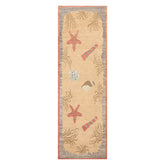 Runner Beige, Pistacchio, Dark Gray Color Hand Knotted 100% Wool Modern Oriental Rug