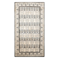 3x5 Cream, Gray, Black Color Hand Knotted 100% Wool Modern Oriental Rug