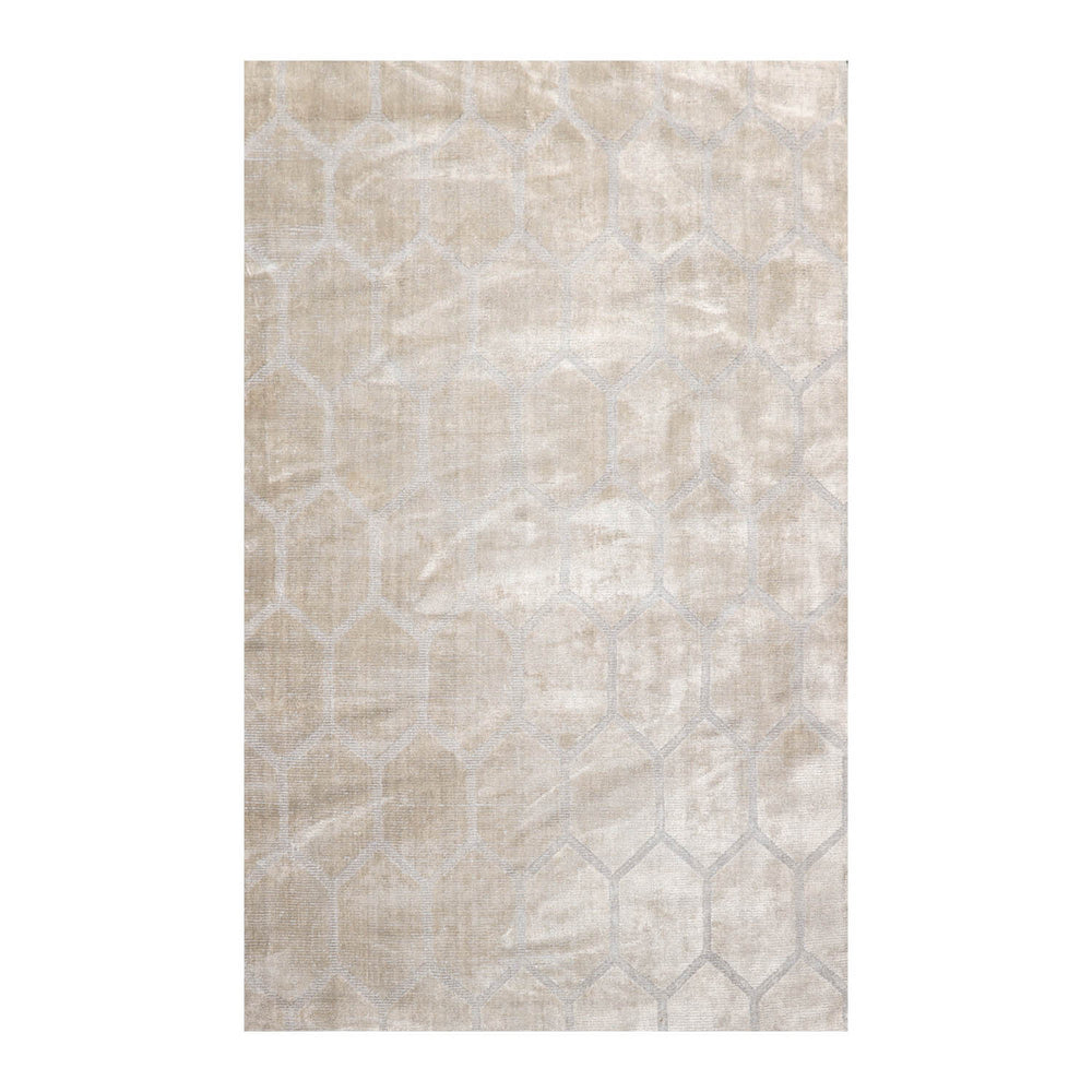 5x7 Gray, , Color Hand Knotted Viscose Modern Oriental Rug