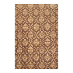6x9 Brown, Caramel, Color Hand Knotted 100% Wool Transitional Oriental Rug