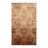 5x8 Tan, Brown, Color Hand Knotted 100% Wool Transitional Oriental Rug