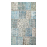 6x9 Blue, Gray, Aqua Color Hand Knotted Turkish 100% Wool Traditional Oriental Rug