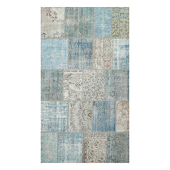 6x9 Blue, Gray, Aqua Color Hand Knotted Turkish 100% Wool Traditional Oriental Rug