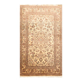 3x5 Caramel, Brown, Aqua Color Hand Knotted Kashan 100% Wool Traditional Oriental Rug