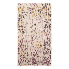3x5 Beige, Charcoal, Aubergine Color Hand Knotted 100% Wool Modern Oriental Rug