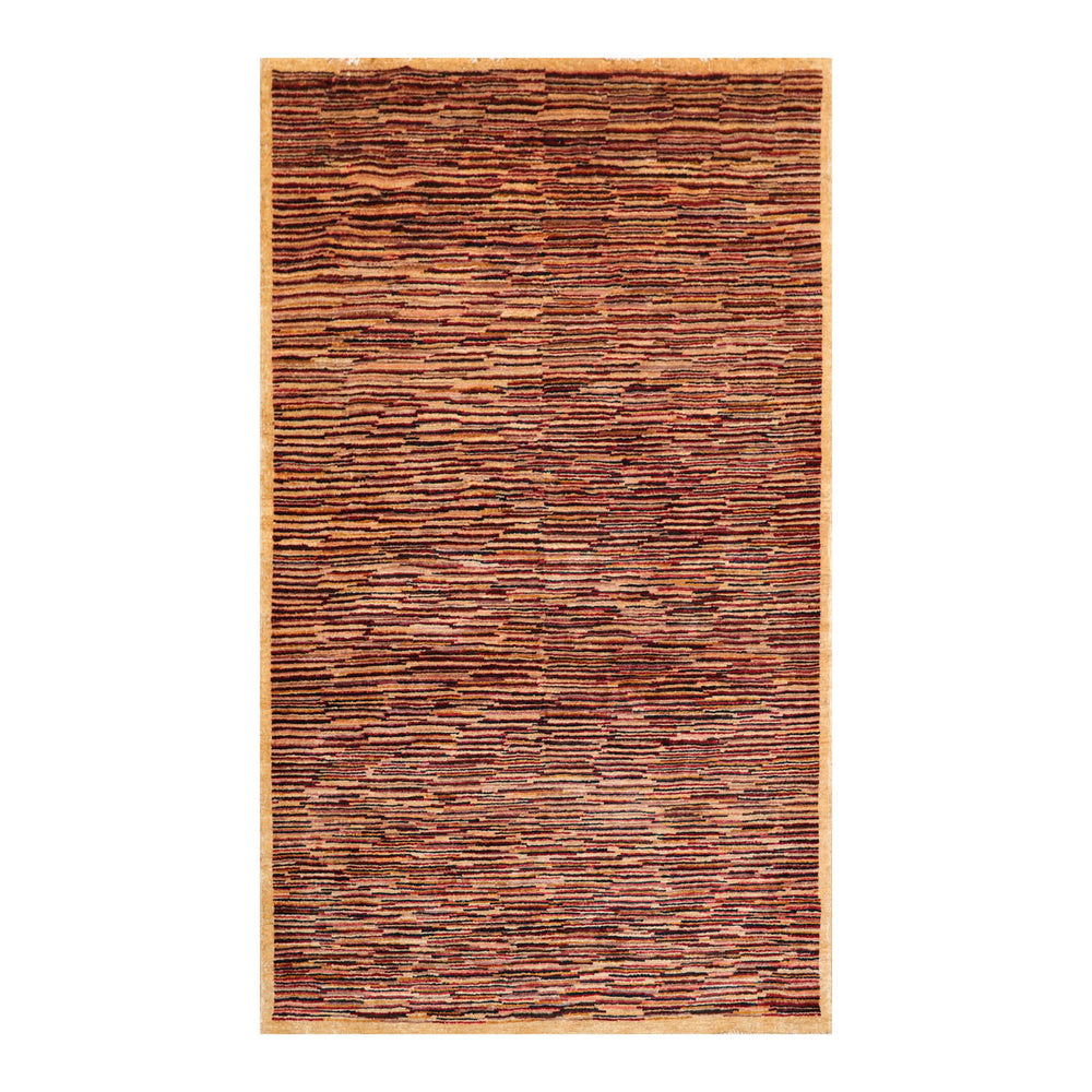4x6 Gold, Rust, Beige Color Hand Knotted Peshawar 100% Wool Traditional Oriental Rug