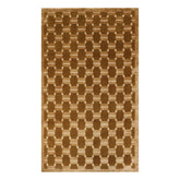 4x6 Brown, Olive, Color Hand Knotted 100% Wool Modern Oriental Rug