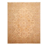 8x10 Beige, Gold, Moss Color Hand Knotted Persian 100% Wool Traditional Oriental Rug