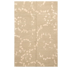 6x9 Gray, Beige, Color Hand Knotted Wool & Silk Transitional Oriental Rug