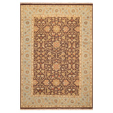 6x9 Brown, Aqua, Beige Color Hand Knotted 100% Wool Traditional Oriental Rug