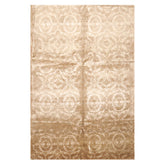 6x9 Tan, Taupe, Color Hand Knotted 100% Wool Transitional Oriental Rug