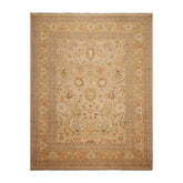 Knotted Rug Lime Brown Hand Knotted 9'x12' Pak Persian 16/18 Traditional 300 KPSI 100% Wool Oriental Area Rug