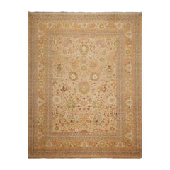 Knotted Rug Lime Brown Hand Knotted 9'x12' Pak Persian 16/18 Traditional 300 KPSI 100% Wool Oriental Area Rug