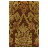 2x3 Brown, Mustard, Rust Color Hand Knotted Wool & Silk Transitional Oriental Rug