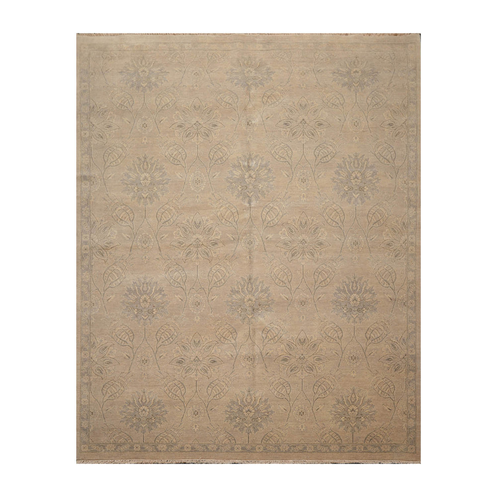 8x10 Gray, Beige, Color Hand Knotted Tibetan 100% Wool Transitional Oriental Rug