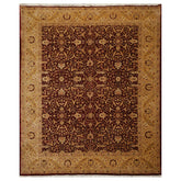 8x10 Burgundy, Light Gold, Brown Color Hand Knotted Pak Persian 100% Wool Traditional Oriental Rug