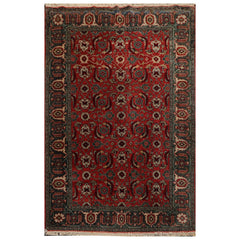 4x6 Antique Rose, Teal, Beige Color Hand Knotted Caucasian 100% Wool Traditional Oriental Rug