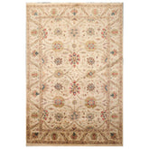 6x9 Beige, Brown, Tan Color Hand Knotted Agra 100% Wool Traditional Oriental Rug