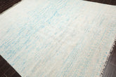8x10 Ivory, Aqua, Blue Color Hand Knotted 100% Wool Modern Oriental Rug