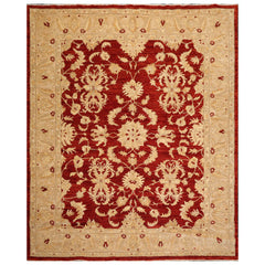 8x10 Rust, Tan, Light Gold Color Hand Knotted Chobi Peshawar 100% Wool Traditional Oriental Rug