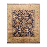 8x10 Dark Chocolate, Light Gold, Rose Color Hand Knotted Sarouk 100% Wool Traditional Oriental Rug