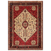 3x5 Ivory, Rust, Chocolate Color Hand Knotted Abadeh 100% Wool Traditional Oriental Rug