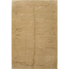 6x9 Moss, Gold, Color Hand Knotted Wool & Silk Modern Oriental Rug