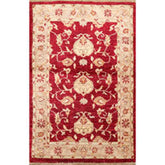 3x5 Wine, Taupe, Beige Color Hand Knotted Chobi Peshawar 100% Wool Traditional Oriental Rug