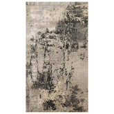 Knotted Rug Gray Ivory Hand Knotted 3'x5' Abstract Modern Contemporary Tibetan Wool and Silk Oriental Area Rug