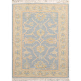 2x3 Aqua, Light Gold, Color Hand Knotted Soumak 100% Wool Transitional Oriental Rug