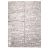 Knotted Rug Tone on Tone Taupe Hand Knotted 10'x14' Tibetan Modern Contemporary Wool and Silk Oriental Area Rug