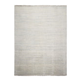 Knotted Rug Beige Gray Hand Knotted Multi Size Wool and Silk Grass Modern Rugs