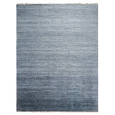 Knotted Rug Blue Gray Hand Knotted Multi Size Wool and Silk Grass Modern Rugs